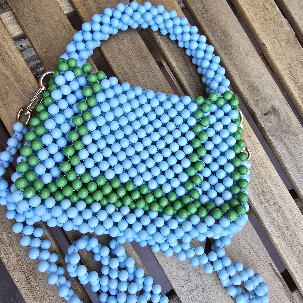 Kate Spade Blue and Green Beaded Bag